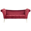 CHAISELONGUE Samtstoffdunkelrot/gold Nantilly - Rot/Goldfarben, Textil (175/76/70cm) - Beliani