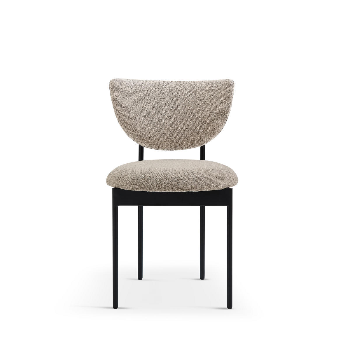STUHL-SET DE-36862 2 Stück mit Stoffbezug Creme - Beige/Schwarz, Metall (47/76/54cm) - ComfortXL