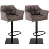 BARHOCKER 2er Set Stoff Grau - Schwarz/Grau, Textil/Metall (64/88/45cm) - CLP