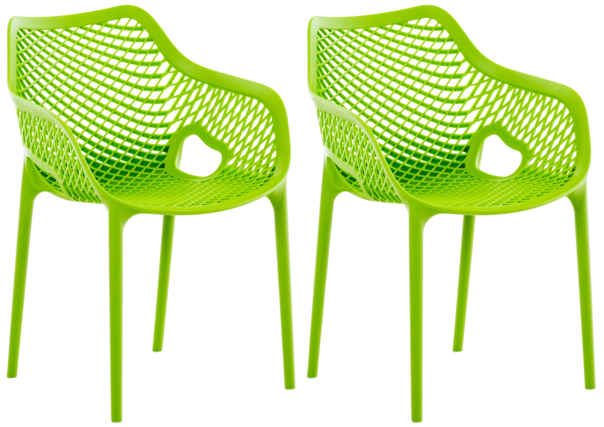 GARTENSTUHL 2er Set Kunststoff grün - Grün, Kunststoff (57/81/60cm) - CLP