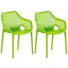 GARTENSTUHL 2er Set Kunststoff grün - Grün, Kunststoff (57/81/60cm) - CLP