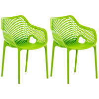 GARTENSTUHL 2er Set Kunststoff grün - Grün, Kunststoff (57/81/60cm) - CLP