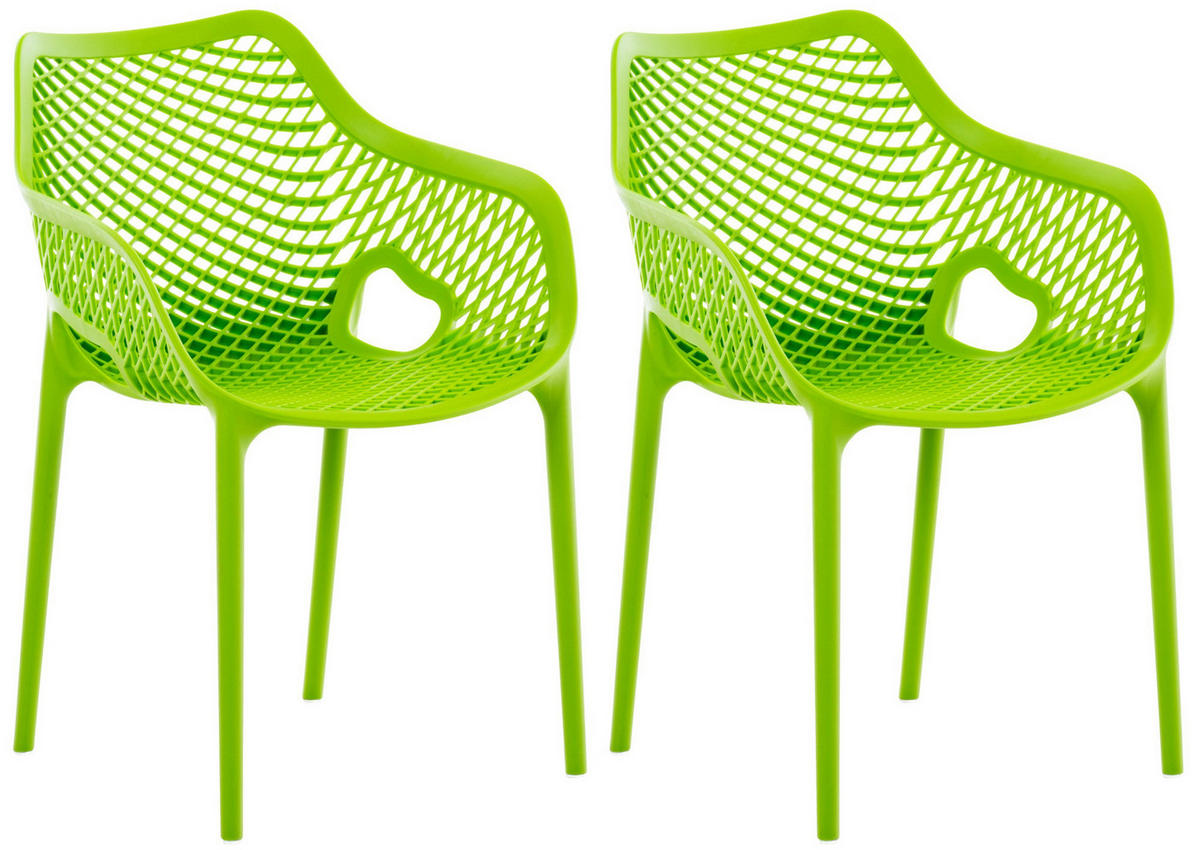 GARTENSTUHL 2er Set Kunststoff grün - Grün, Kunststoff (57/81/60cm) - CLP