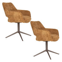 ESSZIMMERSTÜHLE Merel Armleuning Okergeel - 2 er Set - Braun, Kunststoff (60/85/62cm) - Housecraft Living