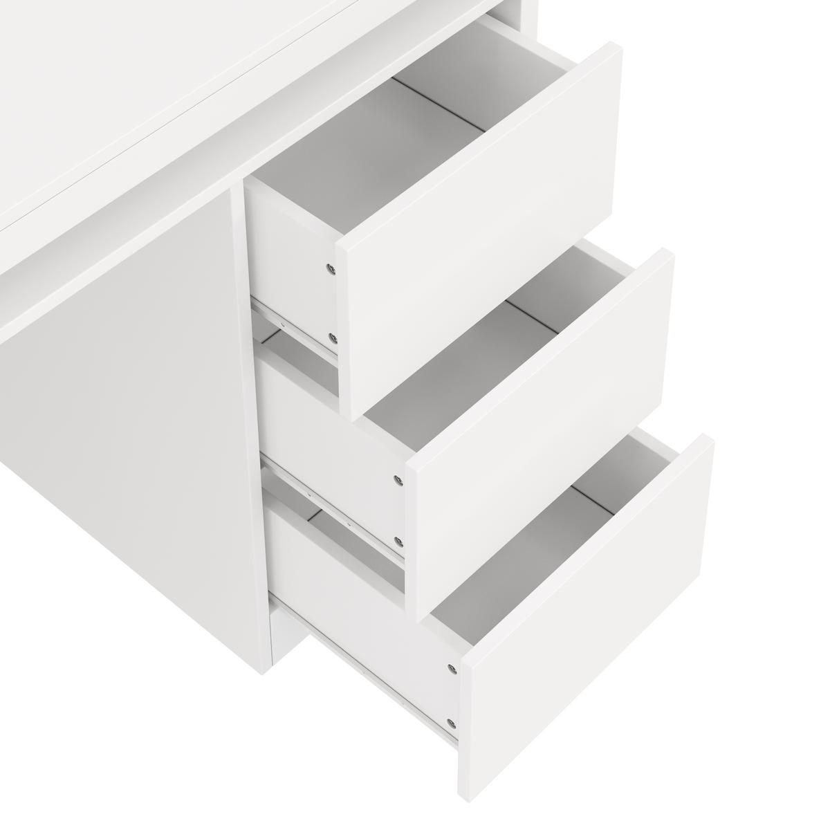 SCHREIBTISCH LED 120cm 3 Schubladen Homeoffice modern - Weiß, Holzwerkstoff (120/50/78.5cm) - FLIEKS