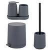 BAD-ACCESSOIRES-SET TESERO, Soft-Touch, grau - Grau, Kunststoff (22.5/25.5/25cm) - eluno