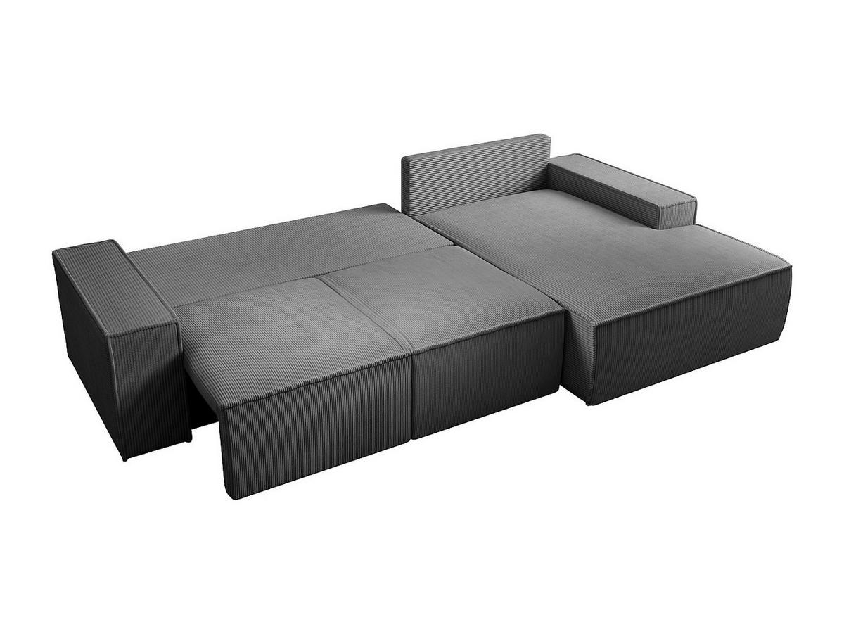 SCHLAFSOFA - 5 Personen - Samt, Stoff - Anthrazitgrau - - Anthrazit, Textil (297/85/167cm) - Vente-Unique