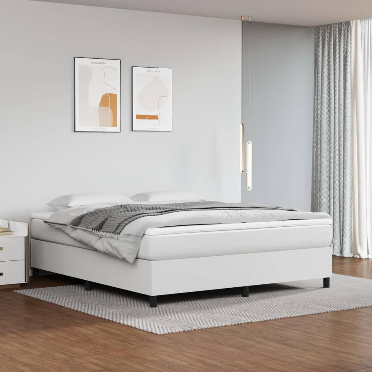 POLSTERBETT Rabjohns 160/203 cm - Weiß, Holzwerkstoff (160/200cm) - Nettlife
