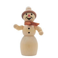 HOLZFIGUR Schneefrau mit Schal 9 cm - Multicolor, Holz (5/1/0.1cm)