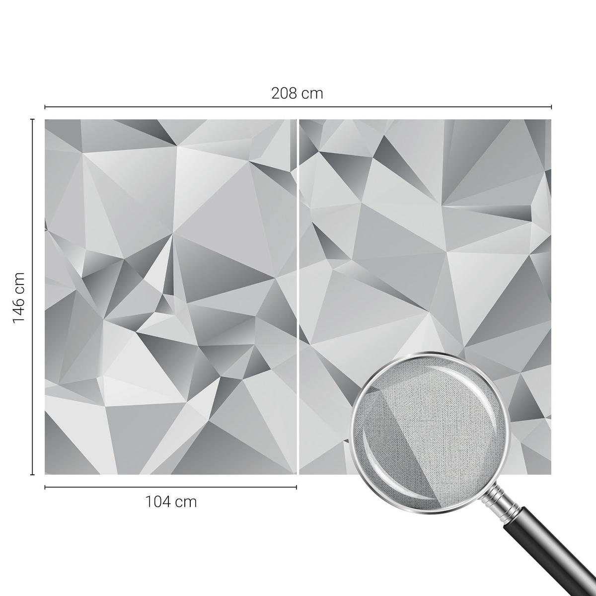 FOTOTAPETE 208x146 cm - Abstrakte Geometrie - Weiß, Textil (208/146cm) - Wallfluent