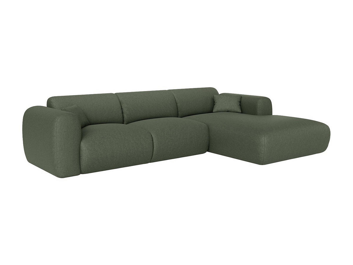 SOFA - 5 Personen - stoff - grün Pogni - Grün, Textil (280/73/165cm) - Vente-Unique