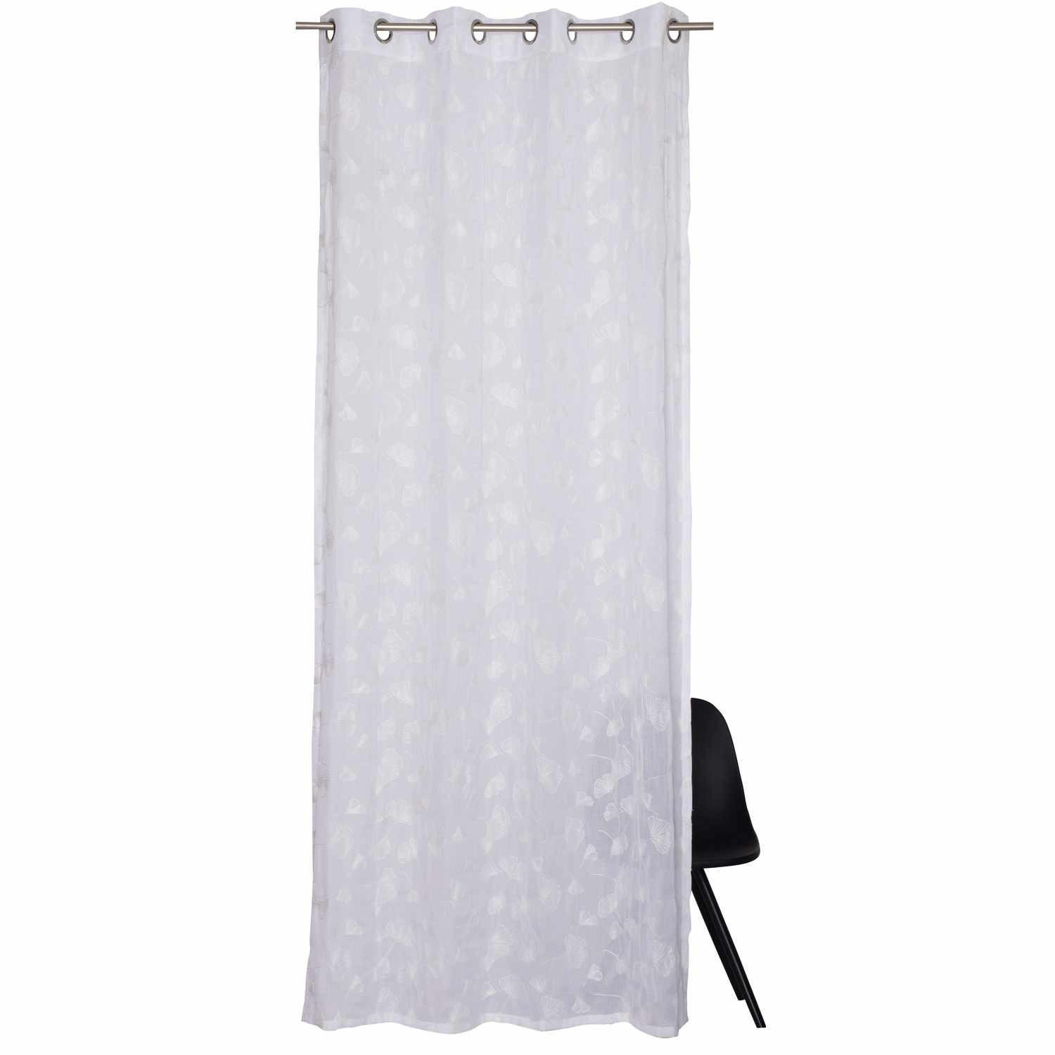 ÖSENVORHANG GINGKO halbtransparent - Weiß, Textil (140/0.5/250cm) - Esprit