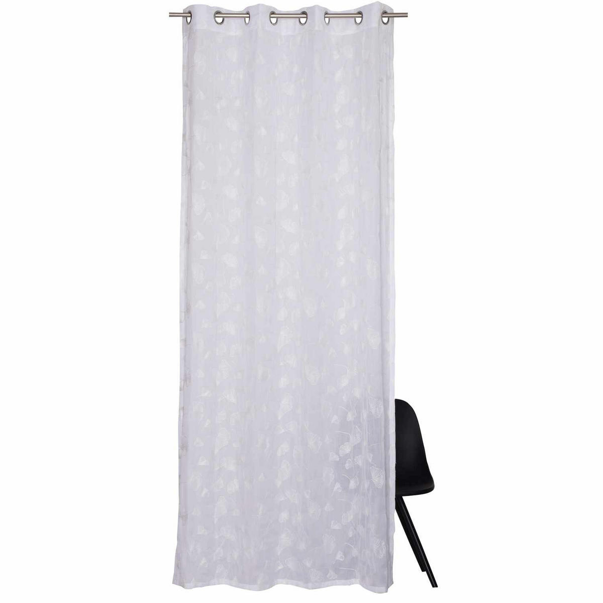 ÖSENVORHANG GINGKO halbtransparent - Weiß, Textil (140/0.5/250cm) - Esprit
