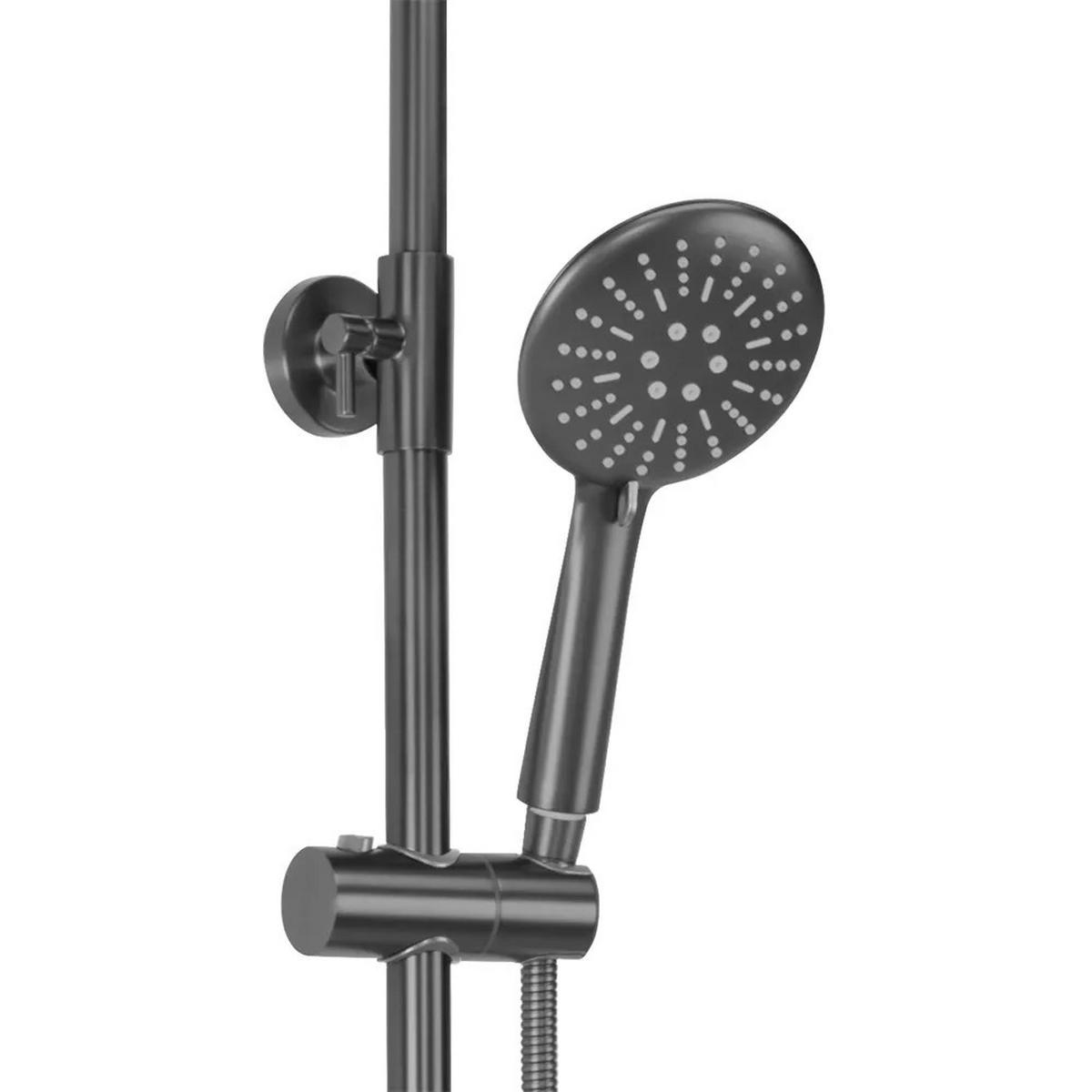 THERMOSTAT Duschset Rea Lungo Titan - Titanfarben, Metall (26.5/117/34.5cm) - REA