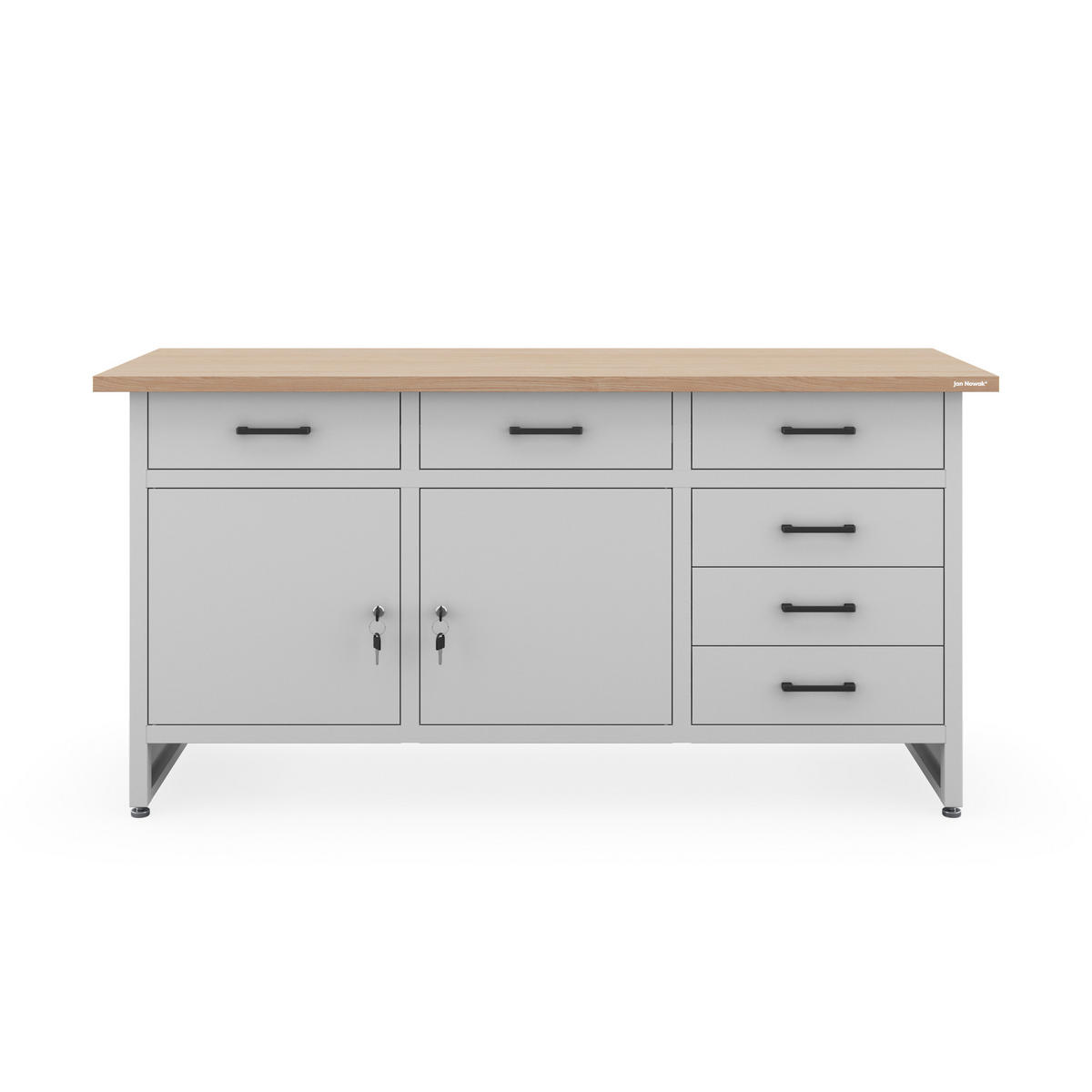 WERKBANK HENRY 1700 x 850 x 600 mm - Grau, Metall (170/85/60cm) - Jan Nowak
