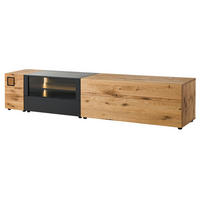 LOWBOARD Wildeiche 250x52x52 natur geölt/lackiert KITZBÜHEL #121 - Naturfarben, Holz (250/52/52cm) - Massivmoebel24