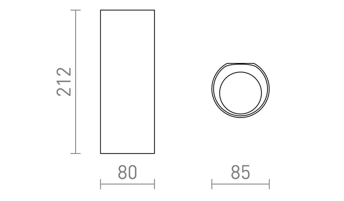 AUSSENLEUCHTE BEJA II Anthrazitgrau 18 W IP65 - Grau, Metall (8/85/21cm) - Rendl