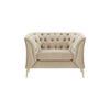 SESSEL Chesterfield Modern-Velluto 2 - Creme, Holz/Textil (106/74/80cm)