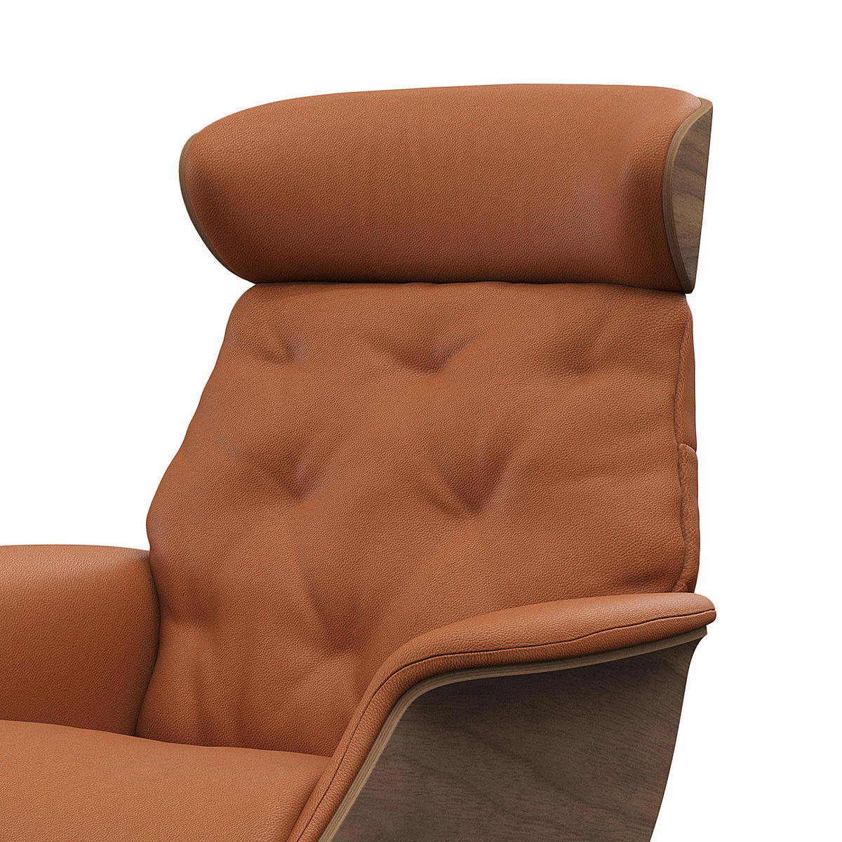 RELAXSESSEL - Echtleder - Kastanienfarben/Chromfarben, Leder/Metall (83/110/83cm) - home24