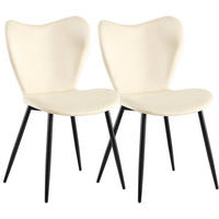 ESSZIMMERSTUHL 2 Samt Creme - Creme/Schwarz, Textil/Metall (50/80/58cm) - CLP
