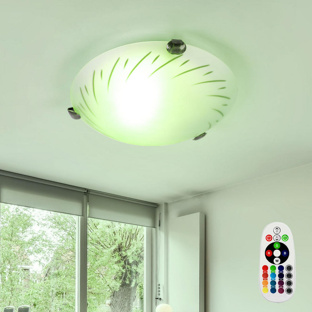 LED DECKENLEUCHTE Metall Glas Weiß Opal - Weiß, Glas (25/25/6.5cm)