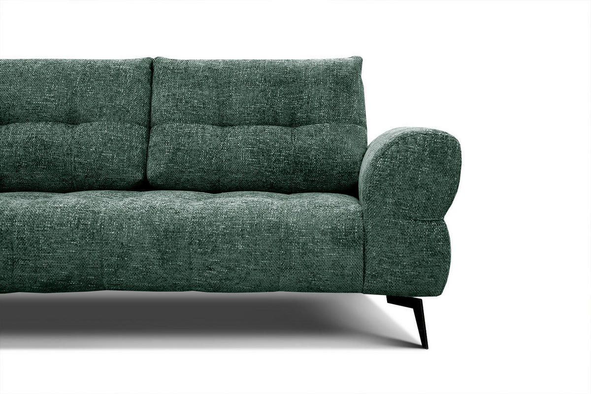 ECKSOFA SALVINI 5-Sitzer, smaragdgrün - Smaragdgrün/Schwarz, Holzwerkstoff/Textil (158/292cm) - Courtois Laville