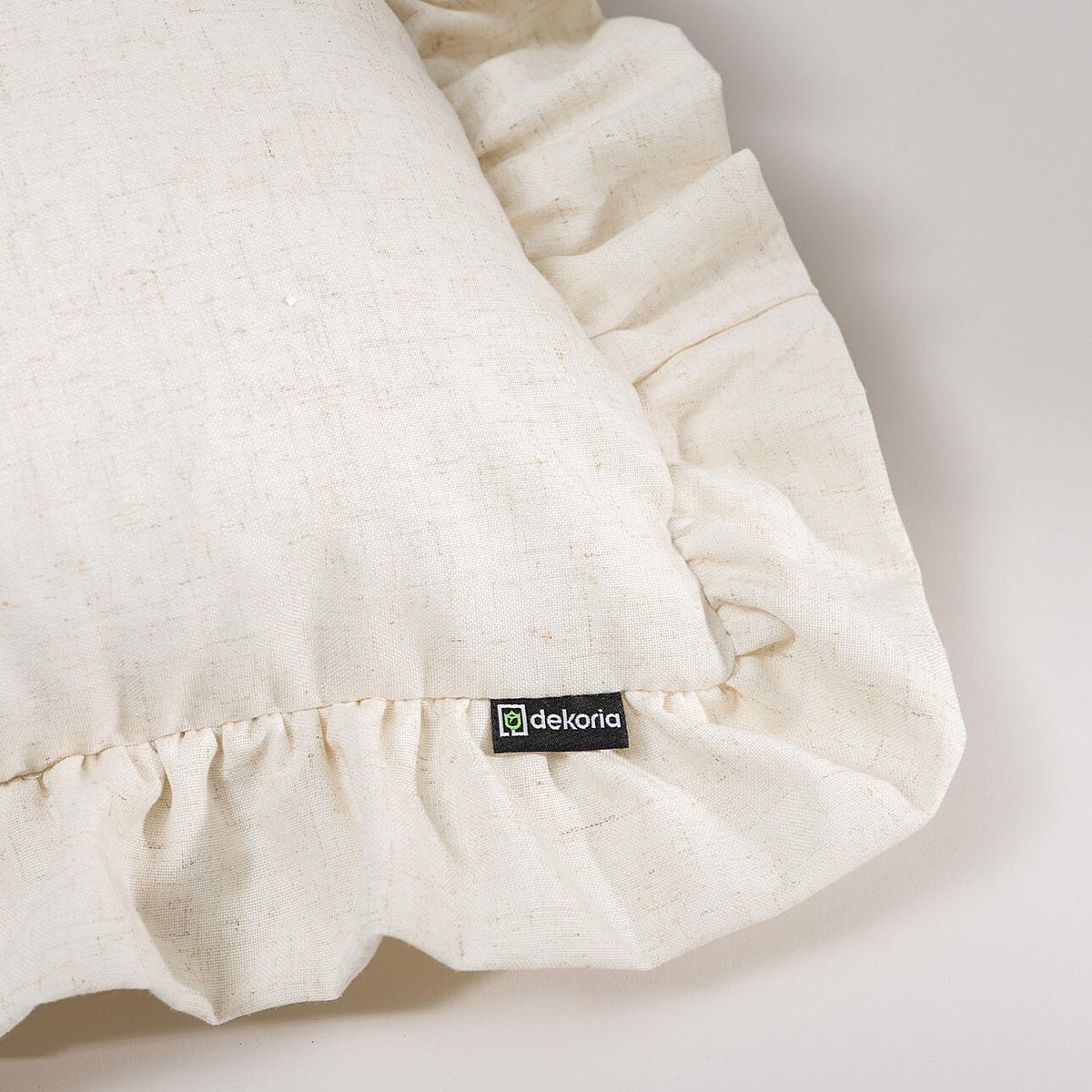 KISSENHÜLLE Charlotte 45x45 cm mit Rüsche - Beige, Textil (45/1cm) - Dekoria