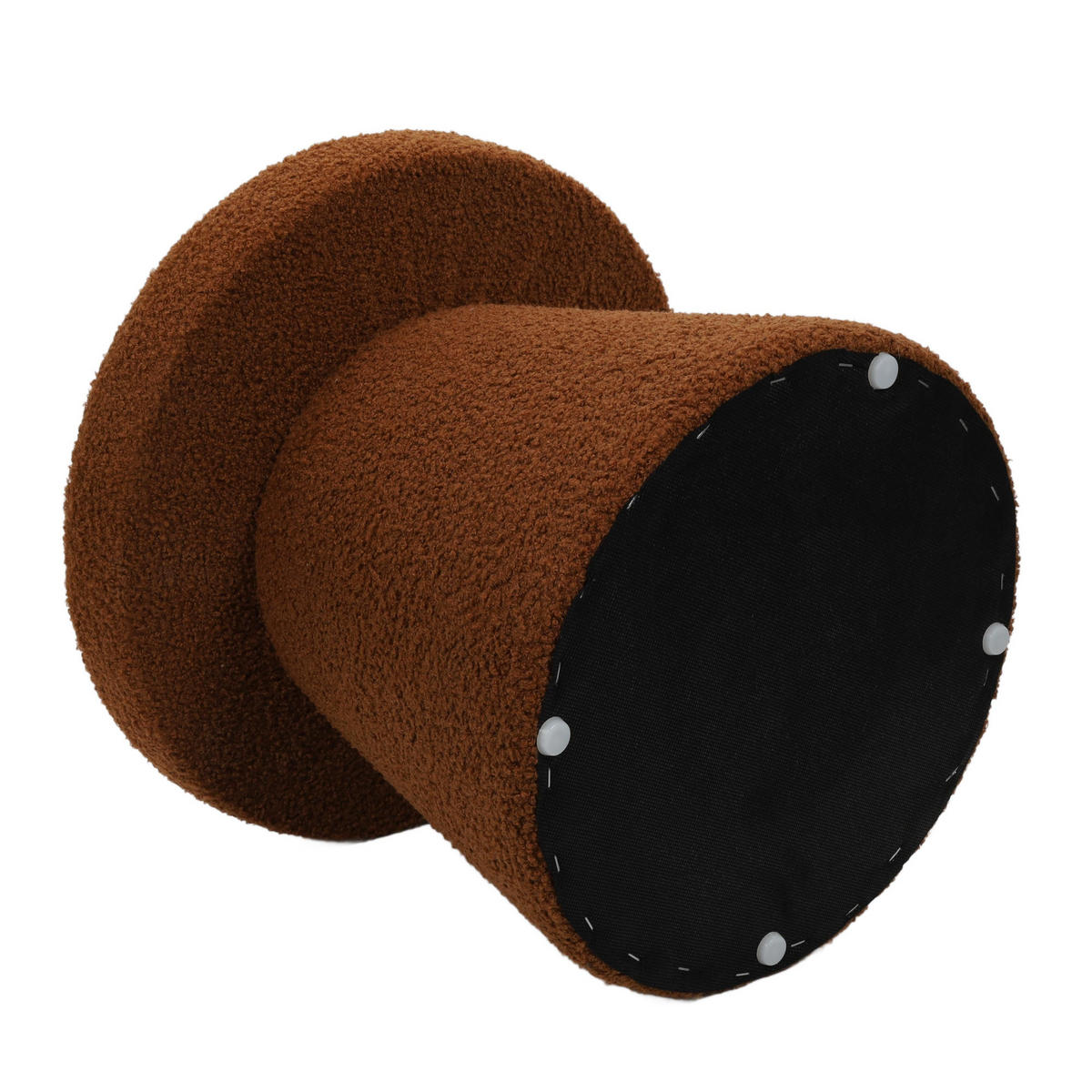 HOCKER Bouclé Teddy 43/43/38 cm - Braun, Textil (43/38/43cm) - Home Styling Collection
