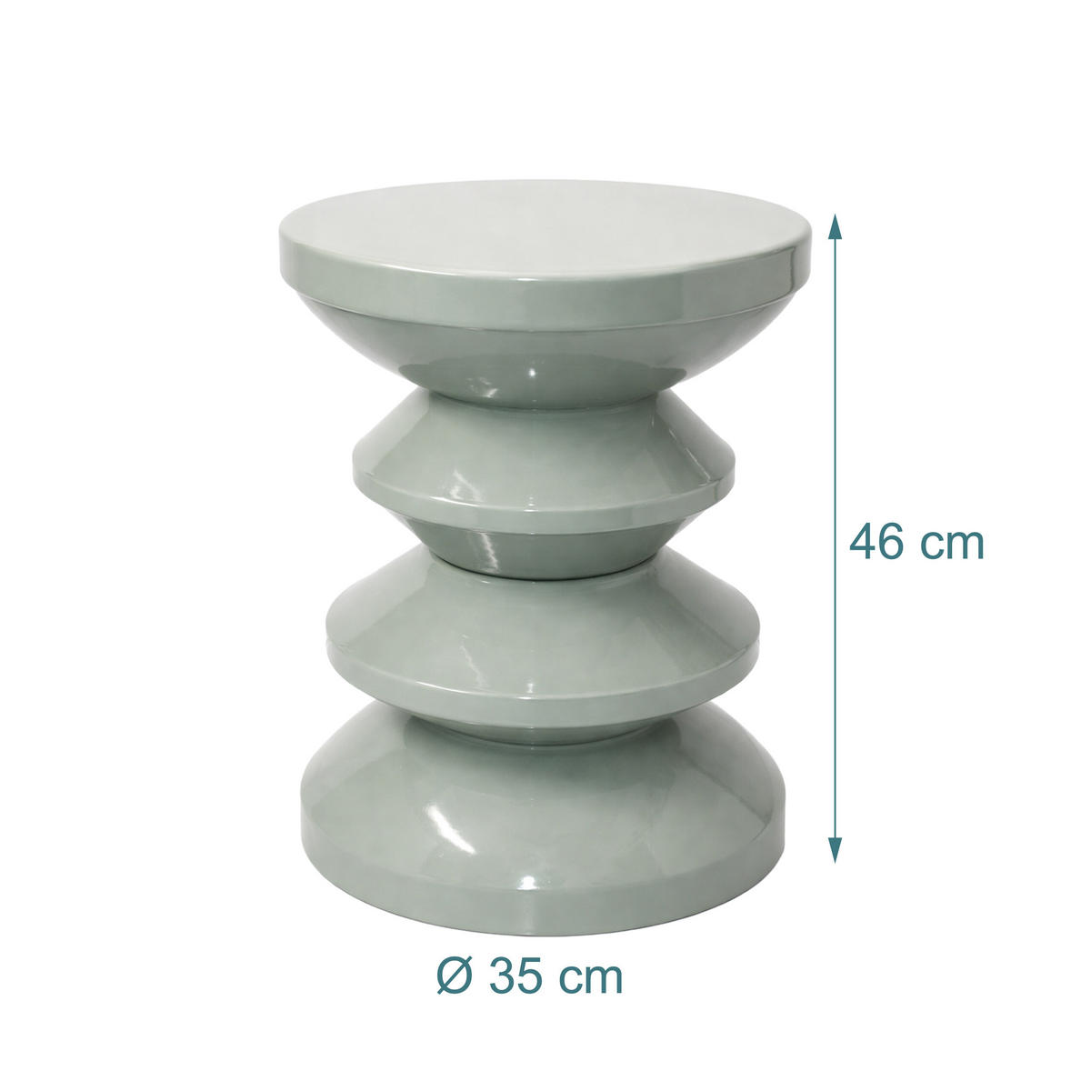 STRANSKA miza - zelena, kovina (35/35/46cm) - Relaxdays