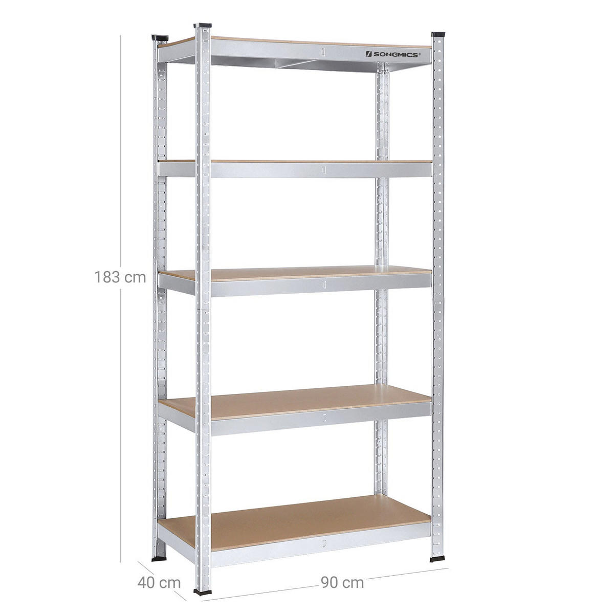 STANDREGAL - Silberfarben, Metall (90/180/40cm) - Hansiro