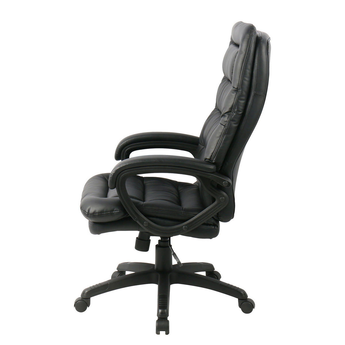 BÜROSTUHL - Kunstleder / Eisen - Schwarz, Kunststoff/Metall (67/123/76cm) - home24