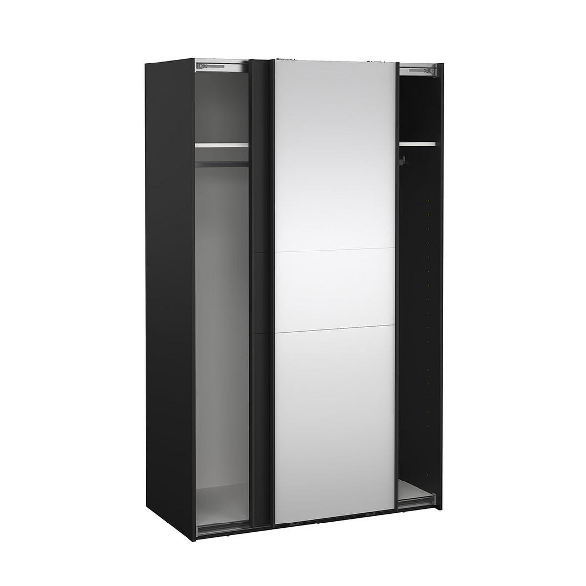 SCHIEBETÜRENSCHRANK, Como, Schwarz, Holzwerkstoff, 119 x 67 x 201 cm - Schwarz, Holzwerkstoff (119/201/67cm) - ebuy24