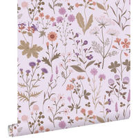 TAPETE Feldblumen 53 cm x 10.05 m - Lila, Papier (53/0.1cm) - ESTAhome