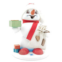 RAUCHFIGUR Schneemann Weiß Weihnachtsmann 19 cm - Multicolor, Holz (15/19/0.1cm)