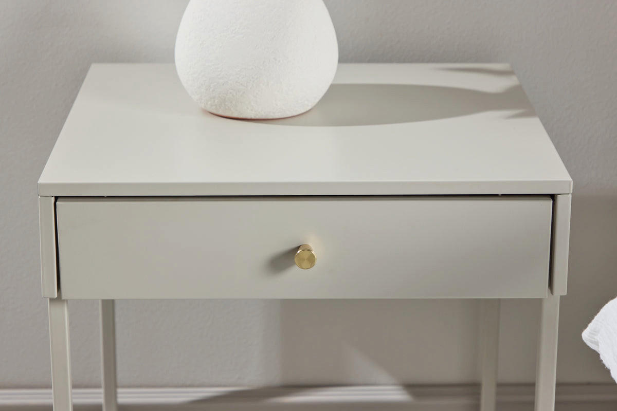 NACHTKONSOLE Zeno - Edelstahlfarben/Alufarben, Metall (41/50/43cm) - kommodly