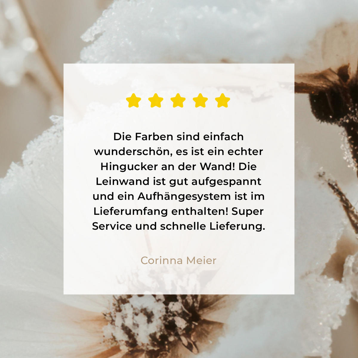 LEINWANDBILD Blumen - Winter - Weiß - Schnee - Beige Wanddeko 90x60 cm - Creme, Textil (90/60cm) - MuchoWow