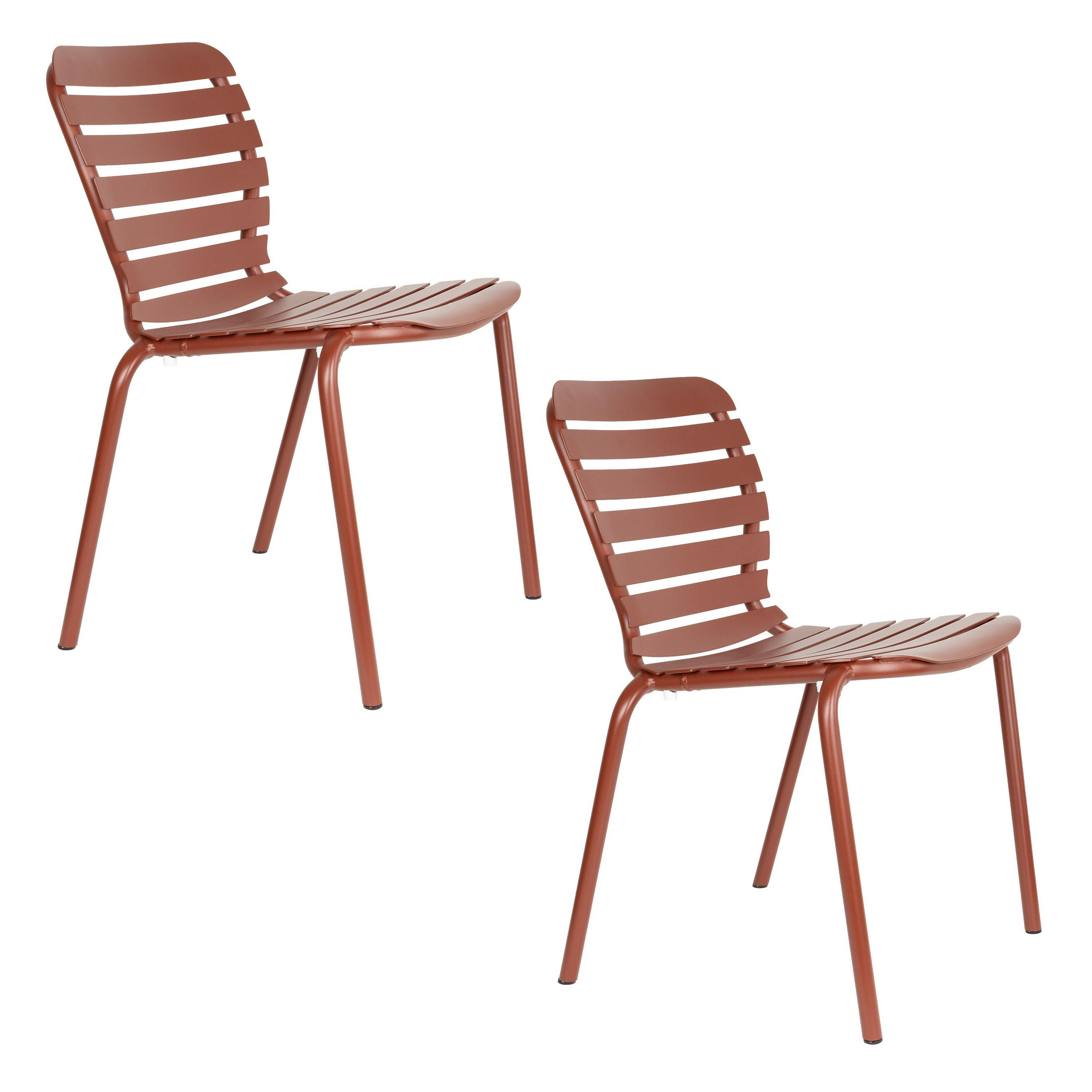 GARTENSTUHL Vondel Rot - 2 er Set - Rot, Metall (64.7/82.8/58.2cm) - Zuiver