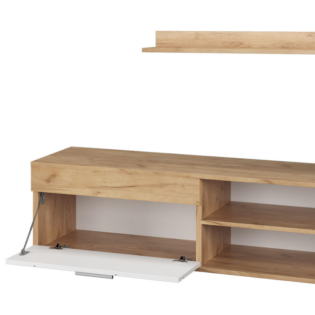 NÁSTĚNNÁ SKŘÍŇKA Berno Zlatá síla dub/bílá - medově dubová, kompozitní dřevo (139.8/38.9/35.3cm) - Vicco