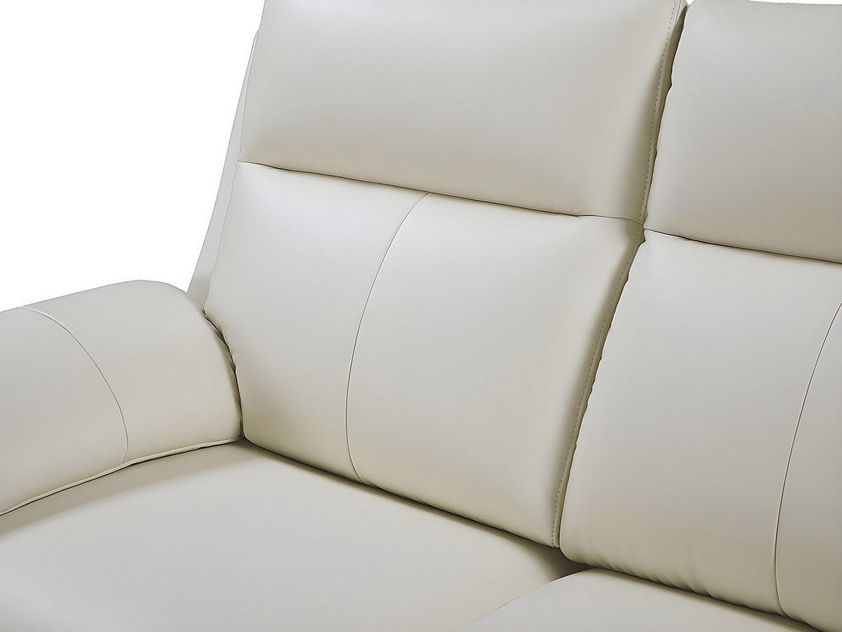 RELAXSOFA - 3 Personen - leder - elfenbeinfarben Pakita - Weiß, Leder (208/102/92cm) - Vente-Unique