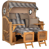 STRANDKORB XXL Düne Grande Teak Banana - Braun/Grau, Metall (142/170/95cm) - Mr. Deko