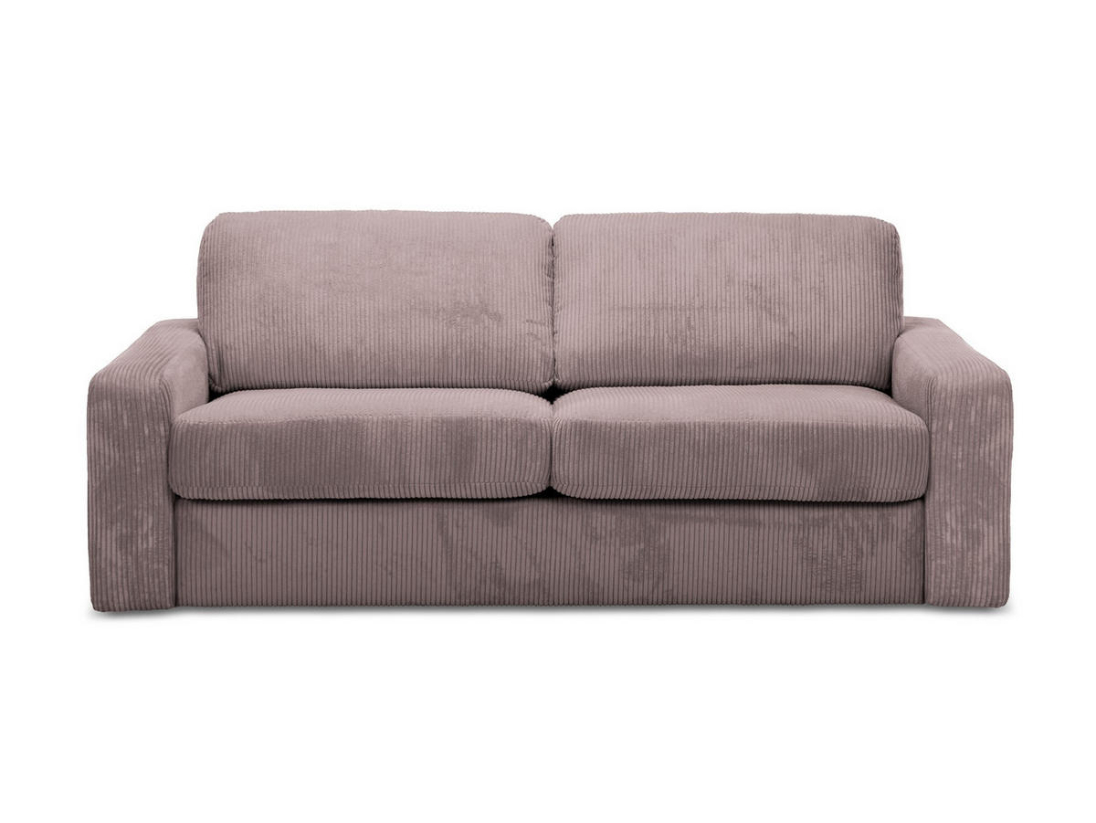 3-SITZER SOFA mit Schlaffunktion Cord Stoff Pink - Pink/Hellrosa, Kunststoff/Textil (195/80/100cm) - LaMiaSofa