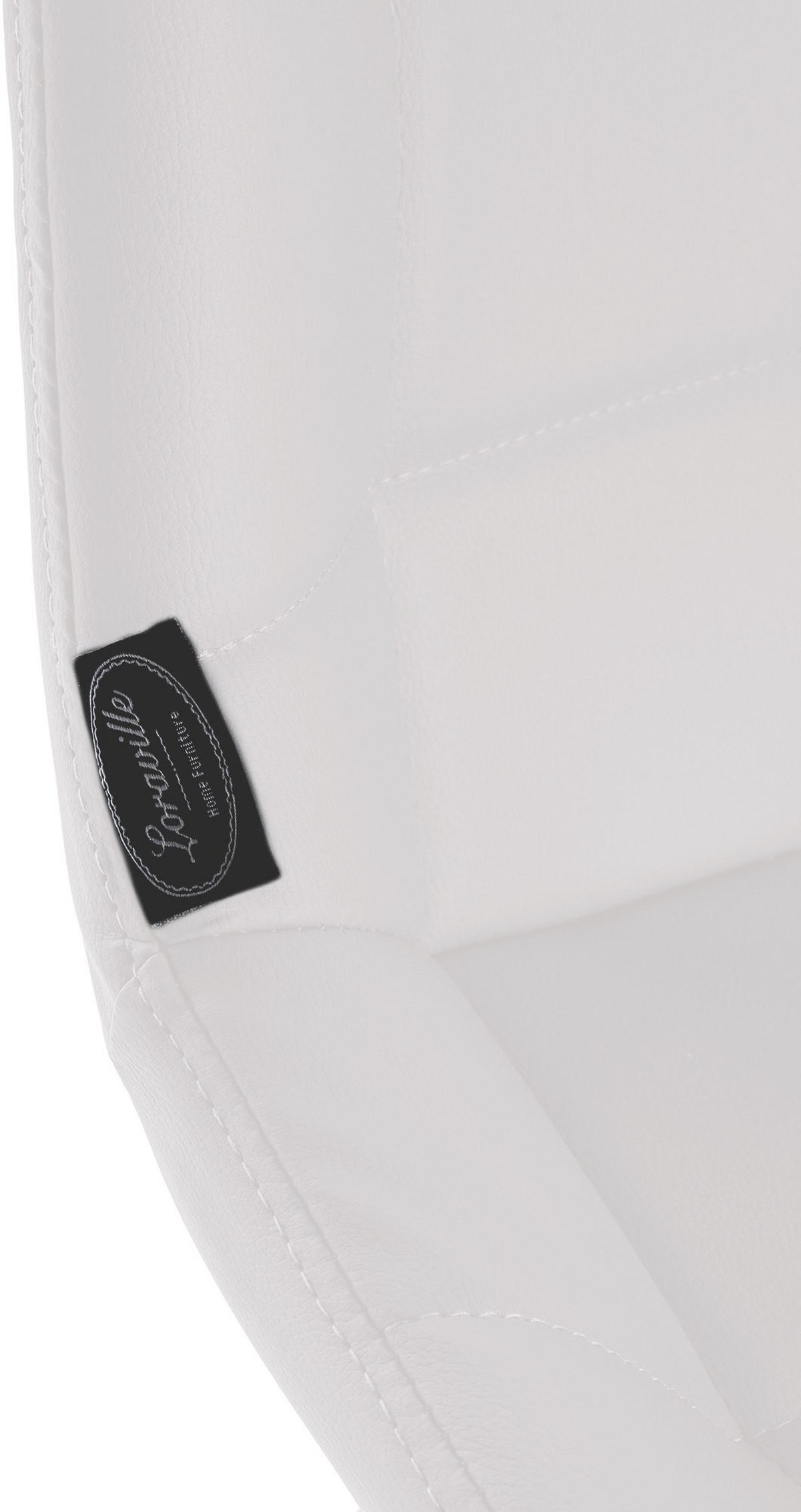 BARHOCKER Lederlook weiß - Schwarz/Weiß, Textil/Metall (49/104/56cm) - CLP