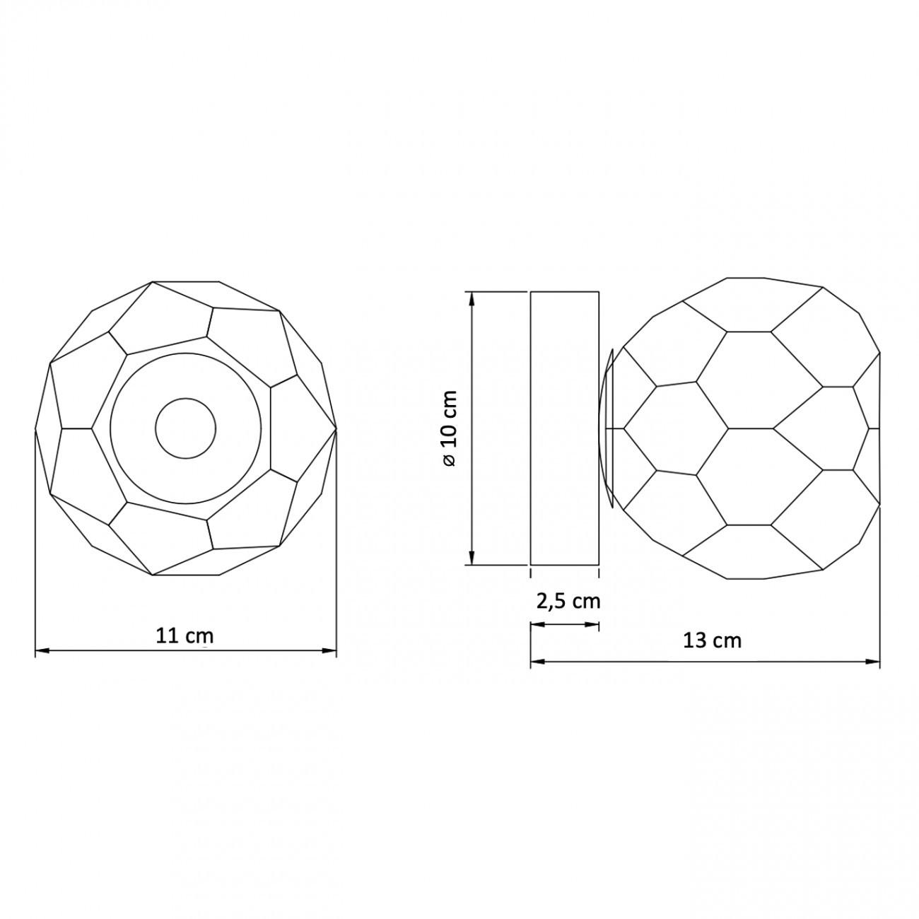 WANDLEUCHTE Vilamo, Gold / Messing, 13cm - Goldfarben, Glas (10.1/10.1/13cm) - KOSILUM