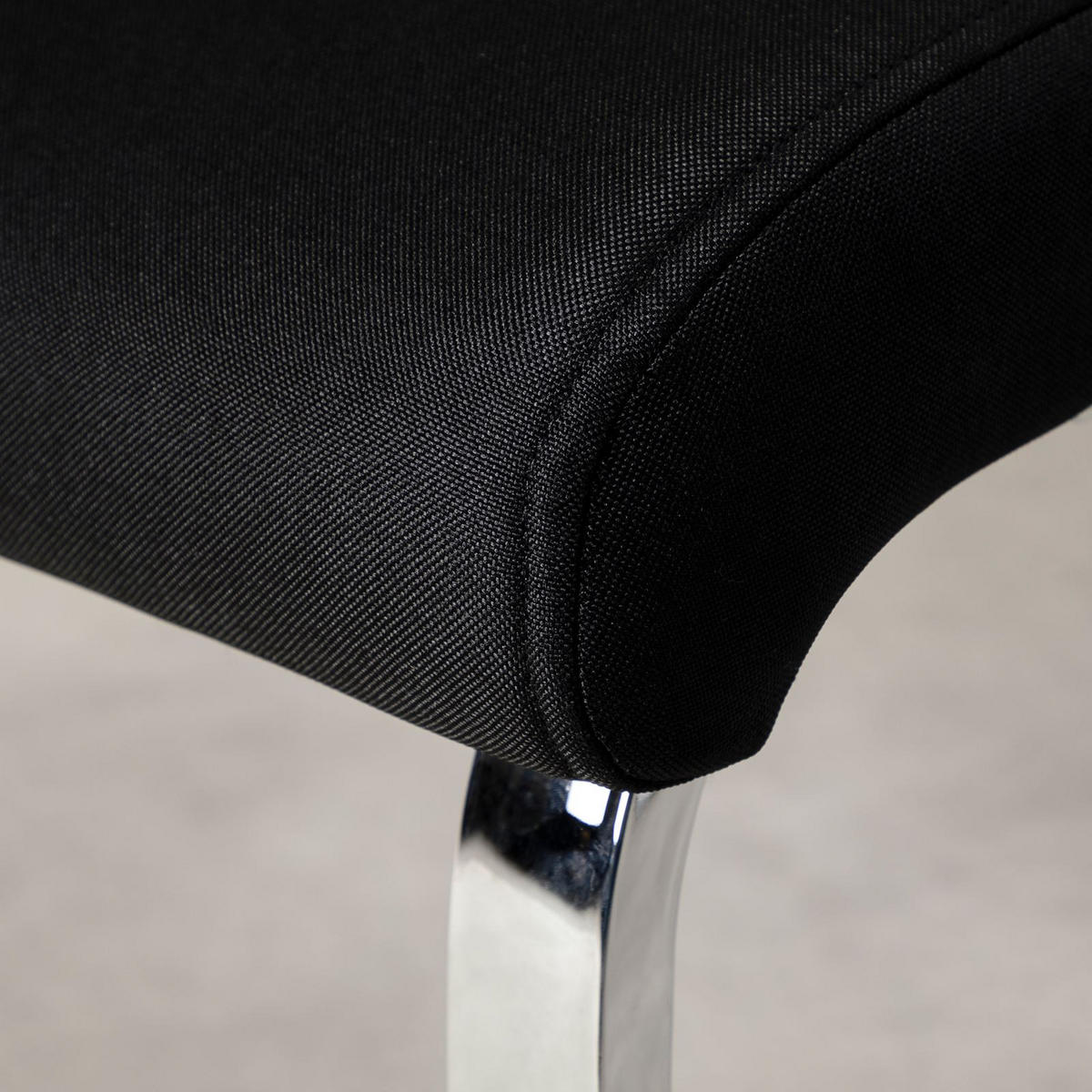 ESSZIMMERBANK VILAS - Schwarz, Textil/Metall (135/56/87cm) - IDIMEX