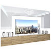 WOHNZIMMERWAND Schrankwand mit LED Weiß / Sonoma Eiche - Weiß/Sonoma Eiche, Holz (300/180/36cm) - B BELINI GROUP