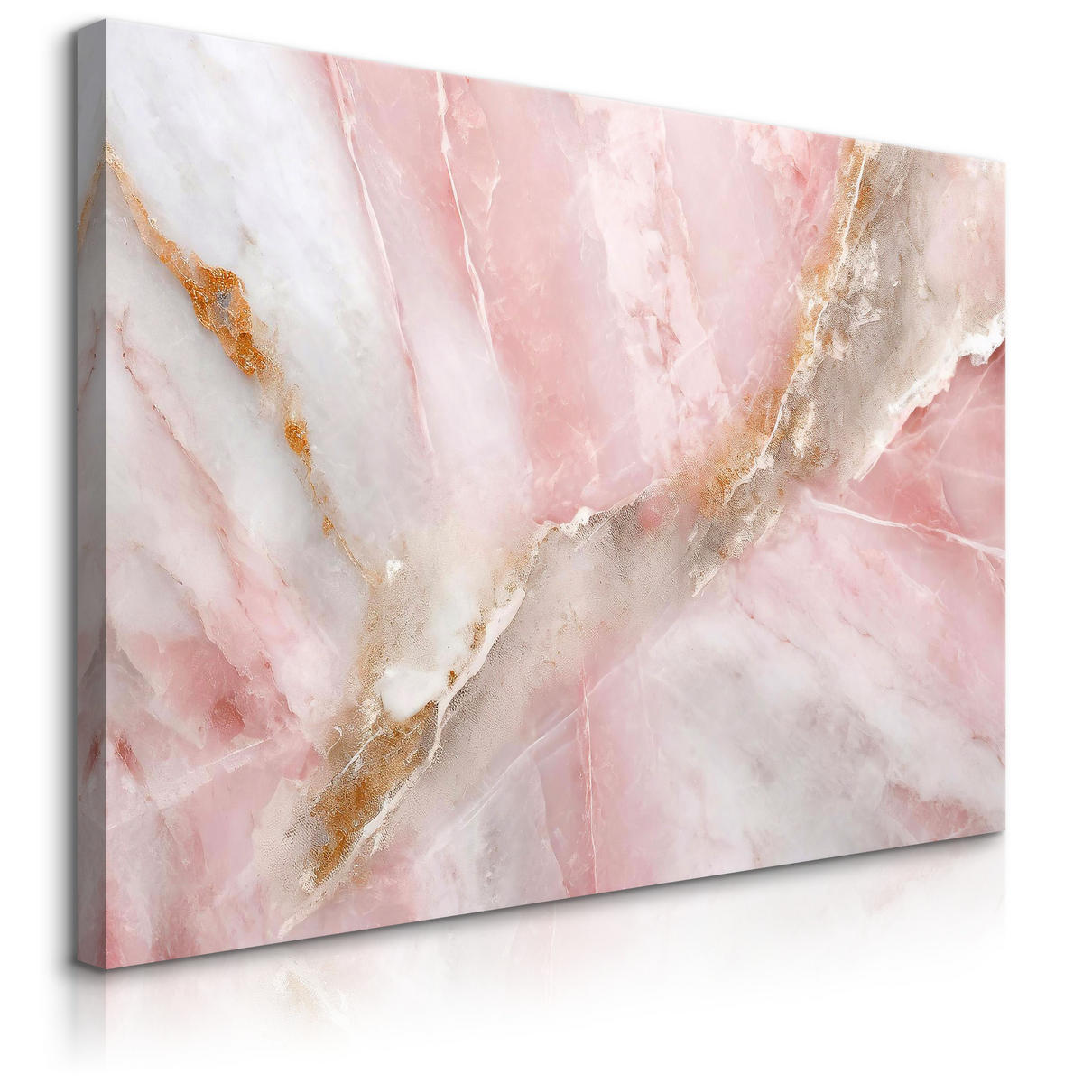 WANDBILD für Schlafzimmer MARMOR Moderne Muster 100/70 cm - Weiß/Rosa, Textil (100/70cm) - Muralo