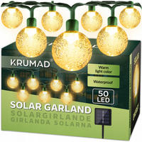 SOLAR-LICHTERKETTE Outdoor LED Gartenbeleuchtung 7m - Schwarz, Kunststoff (700/10/10cm) - KRUMAD