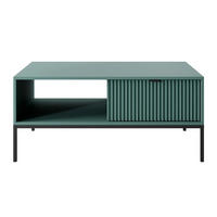 KONFERENČNÍ stolek Vellore Zelený s černou podnoží 104 x 68 cm - zelená barva, kov/kompozitní dřevo (68/104/46cm) - Selsey