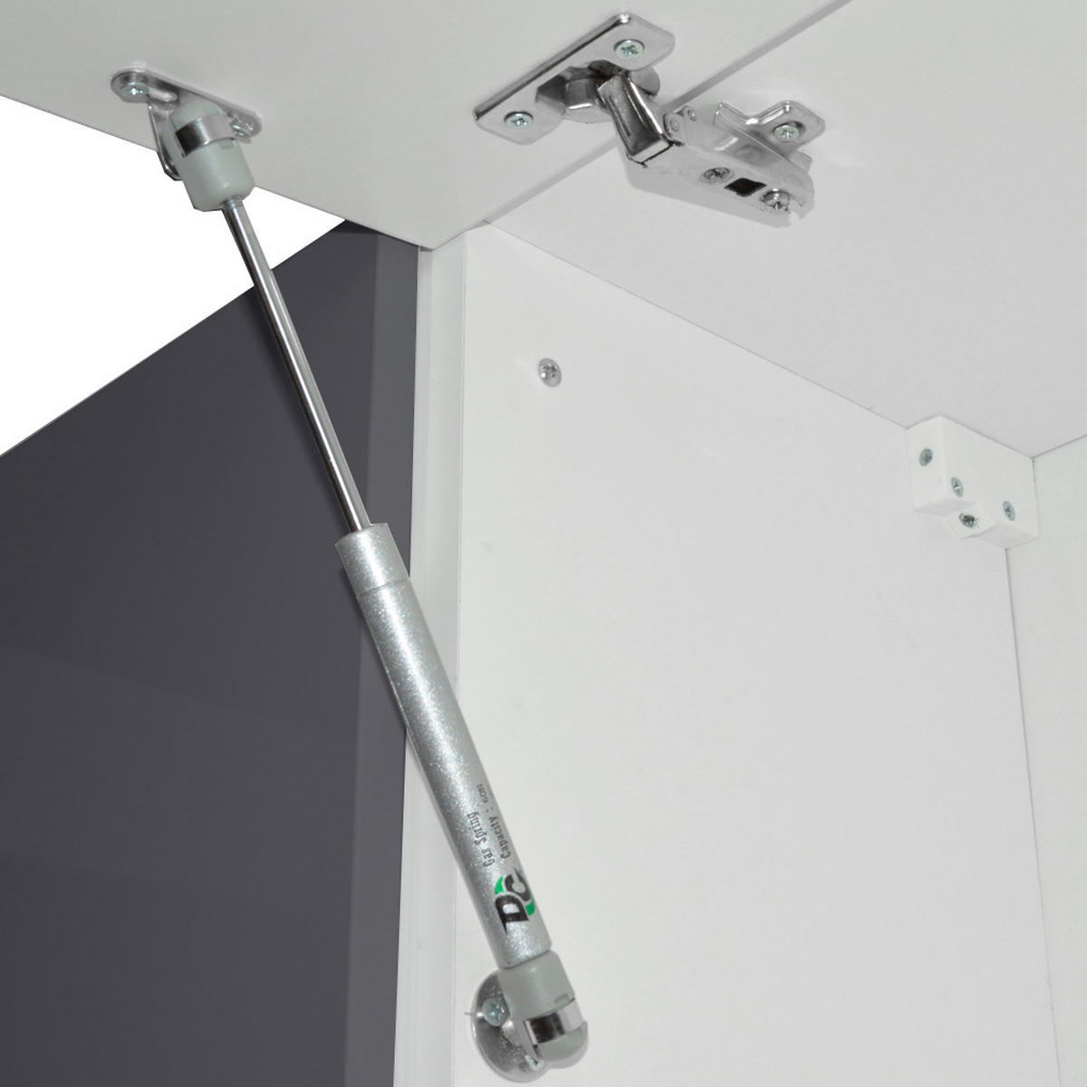KÜCHENZEILE Raul Anthrazit 240 cm, AP Marmor - Anthrazit/Weiß, Holzwerkstoff (240/81.6/60cm) - Vicco
