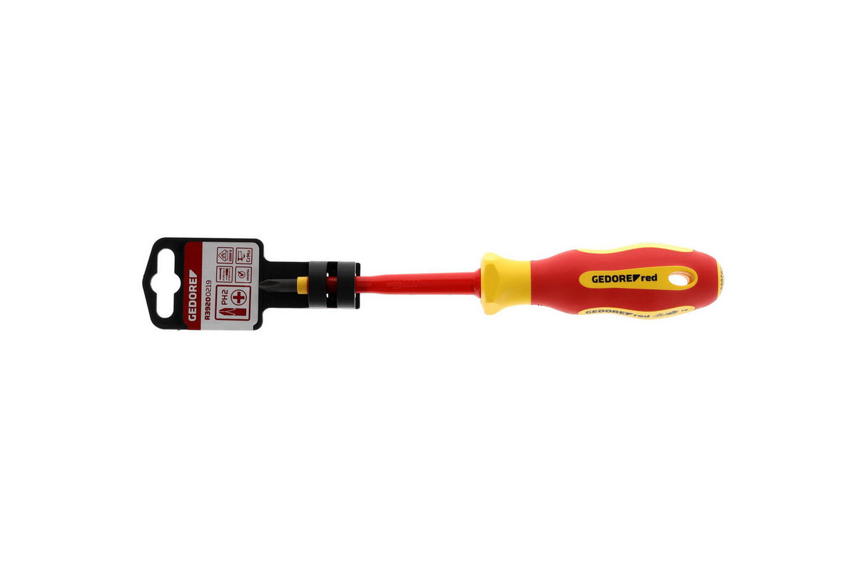 R39200219 VDE-SCHRAUBENDREHER PH2 100 MM - Multicolor, Kunststoff/Metall (7/26cm) - Gedore